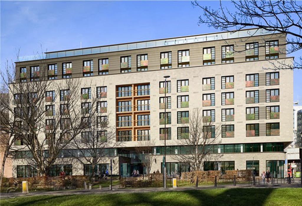 Front elevation of proposed hotel at 100 Minories