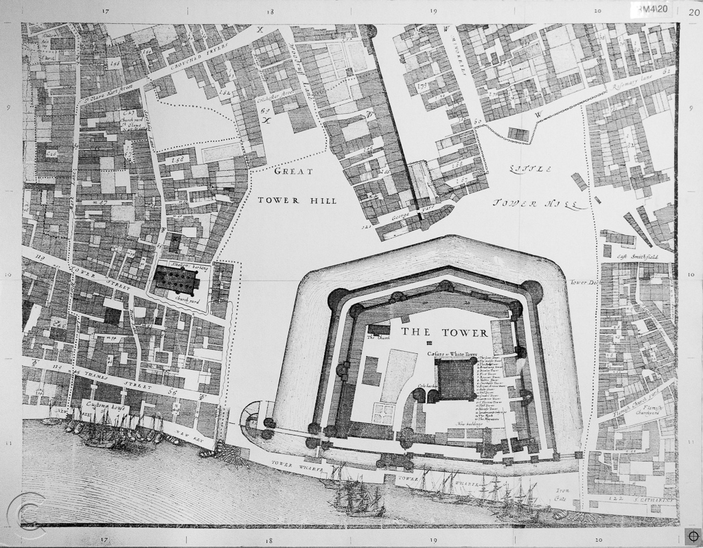 Portion of Ogilby and Morgan's Large Scale Map of the City of London As Rebuilt By 1676