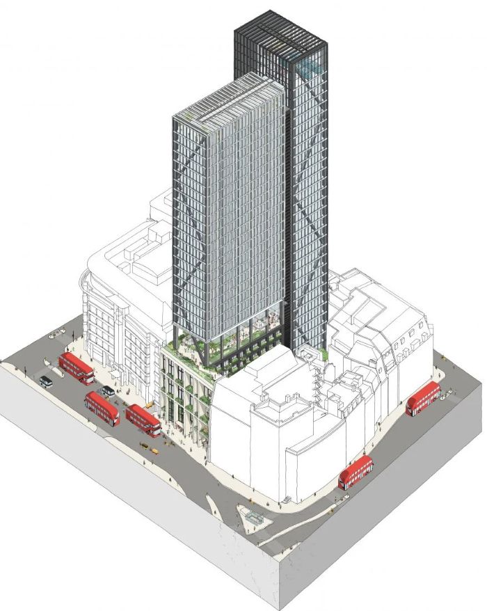 Architectural projection of the proposed 55 Gracechurch Street building