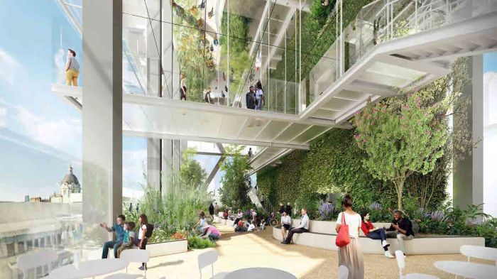 Artist render of the proposed roof garden at the 55 Gracechurch Street.